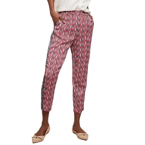 Anthropologie x ett:twa XS Cardiff Printed Pants Pockets Elastic Waist - Picture 1 of 9